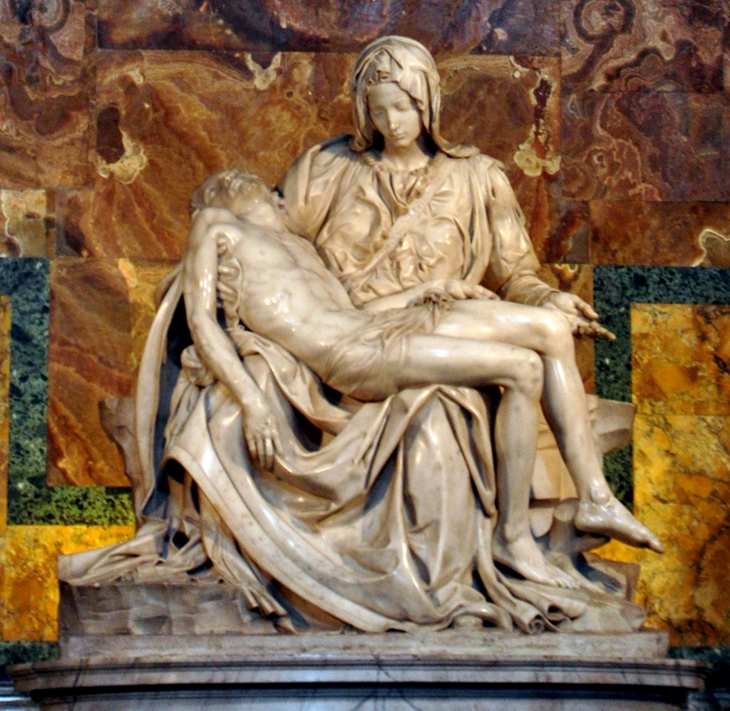 Пьета Микеланджело в соборе Святого Петра в Риме.